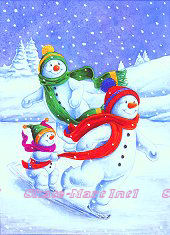 Skating Snowmen Card